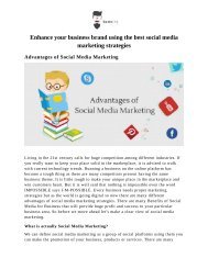 Advantages of Social Media Marketing