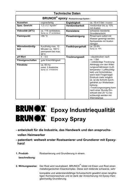 Epoxy Industriequalität Epoxy Spray - Brunox