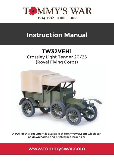 TW32VEH1 Tommy's War Crossley Light Tender instructions