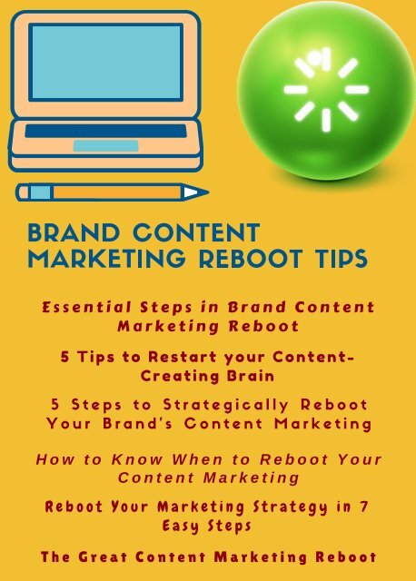 Brand Content Marketing Reboot Tips