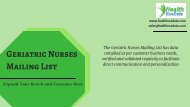 Geriatric Nurses Mailing List | Nurses Email Database