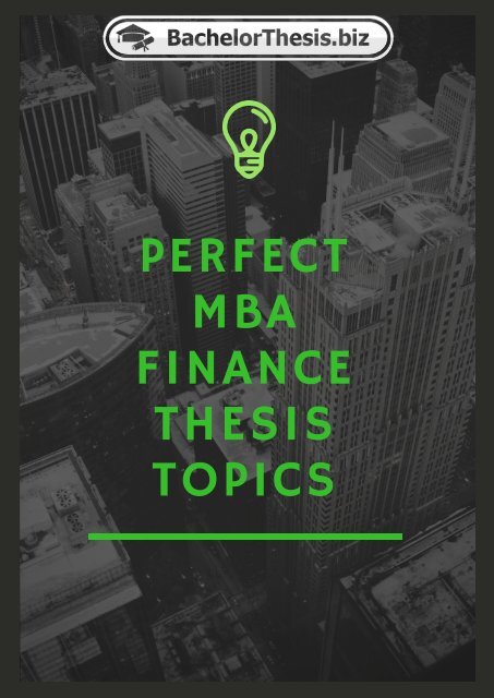 MBA Finance Thesis Topics