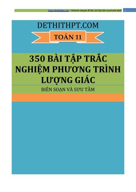 Chuyên đề Lượng giác (Lý thuyết + Bài tập vận dụng có giải) - Thầy Bảo Vương - FULLTEXT (188 trang)