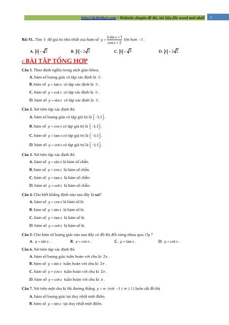 Chuyên đề Lượng giác (Lý thuyết + Bài tập vận dụng có giải) - Thầy Bảo Vương - FULLTEXT (188 trang)