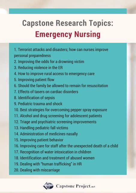 Hot Topics in Emergency Nursing