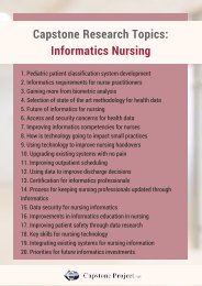Nursing Informatics Capstone Project Topics
