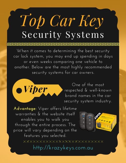 Know the Advantages of Top Car Key Security Systems