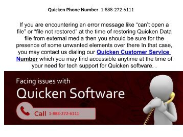 Quicken Account Recovery Service Number 1-888-272-6111