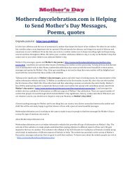 Mothers Day Poems | Mothersdaycelebration