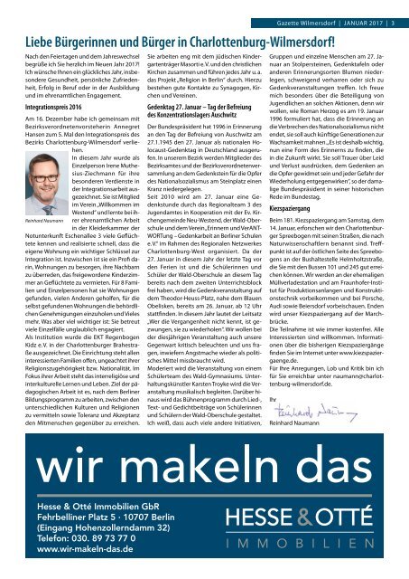 Gazette Wilmersdorf Januar 2017