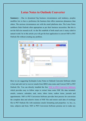 Lotus Notes to Outlook Converter