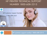HP Printer 1800-608-2315 Technical Support Number 