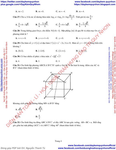 Bộ đề thi thử THPT QG 2018 Các môn TOÁN - LÍ - HÓA Các trường THPT Cả nước CÓ HƯỚNG DẪN GIẢI (Lần 16) [DC24042018]