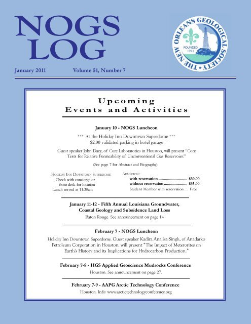 Upcoming Events And Activities New Orleans Geological Society