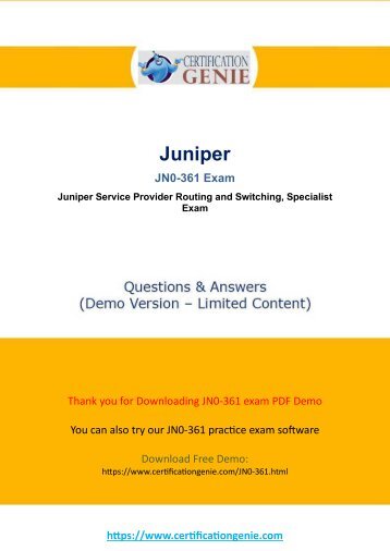 Download JN0-361 Exam Questions 2018