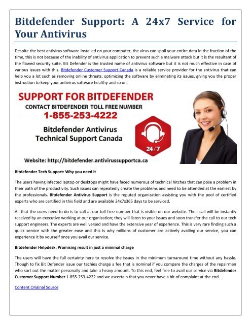 Bitdefender Antivirus Support Canada