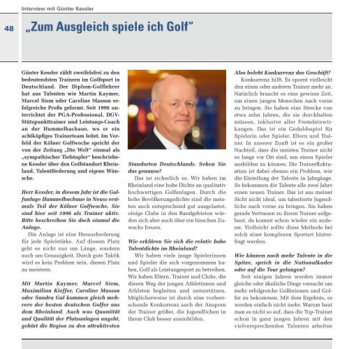    14. Kölner Golfwoche 2018, DAS Magazin