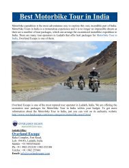 Best Motorbike Tour in India