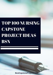 BSN Nursing Capstone Project Ideas