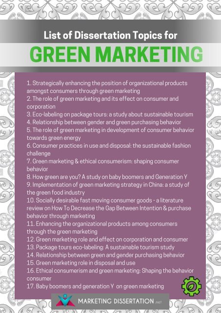 research topics in green marketing
