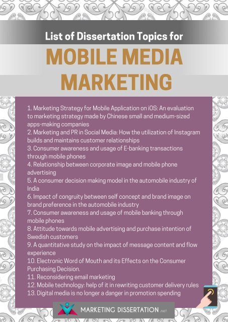 Mobile Marketing Dissertation Topics