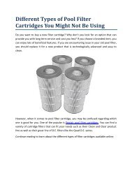 Different Types of Pool Filter Cartridges You Might Not Be Using