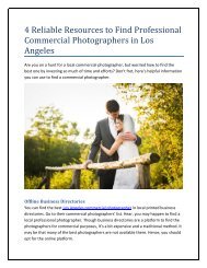4 Reliable Resources to Find Professional Commercial Photographers in Los Angeles
