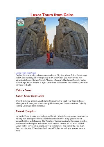 Luxor Tours from Cairo