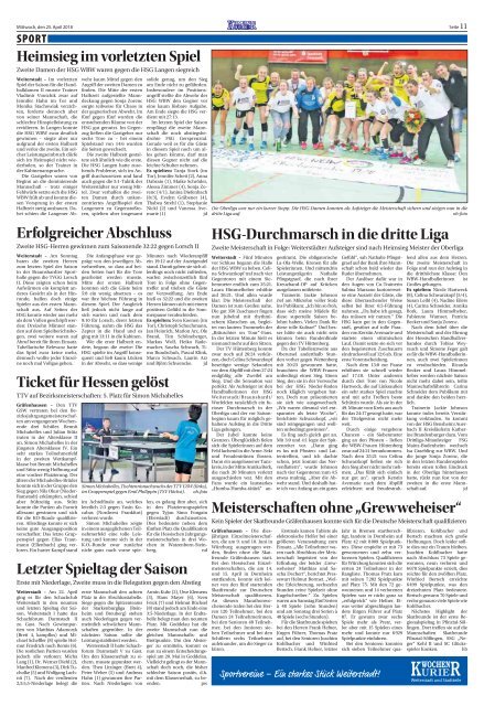 Wochen-Kurier 17/2018 - Lokalzeitung für Weiterstadt und Büttelborn