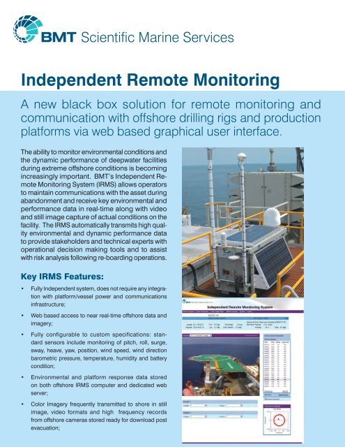 Integrated Marine Monitoring System - BMT Group