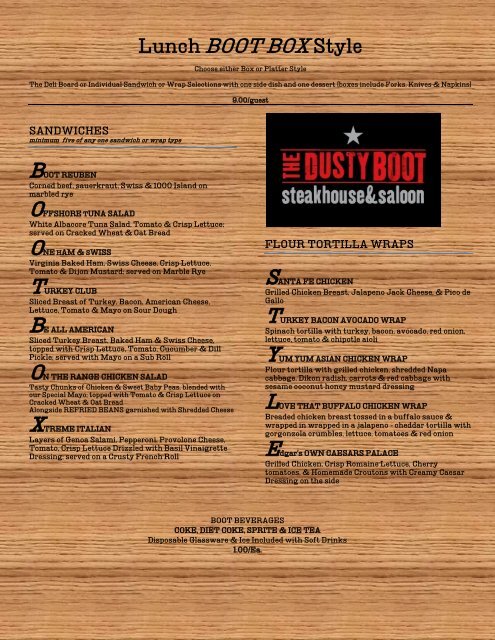 Boot2Go - The Dusty Boot