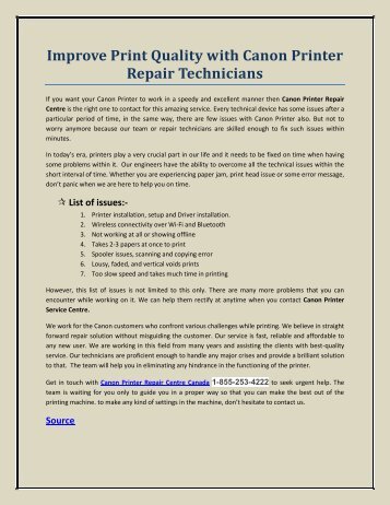 Improve Print Quality with Canon Printer Repair Technicians