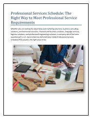 Professional Services Schedule- The Right Way to Meet Professional Service Requirements