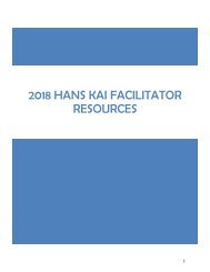 2018 Hans Kai Facilitator Resources 
