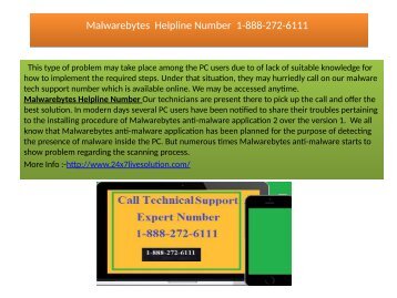 Malwarebytes Customer Service Phone Number 1-888-272-6111