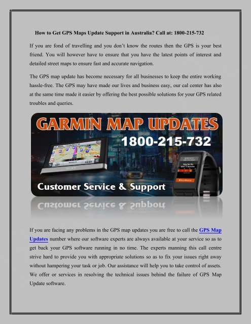 Get Garmin GPS Map Updates free Call Toll Free No. 1800-215-732