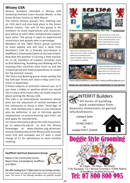 Swaffham Newsletter