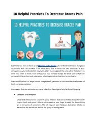 Got Braces? Do this to Reduce Pain