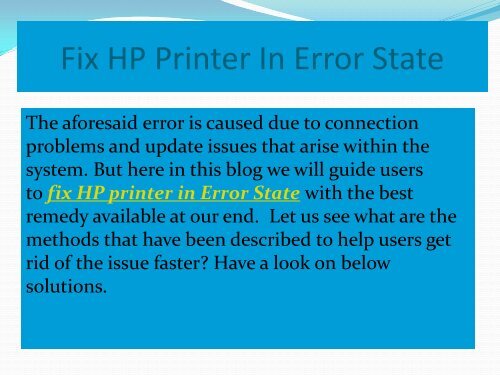 Call +1-800-597-1052  Fix HP Printer In Error State | For HP printer