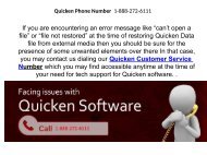 Quicken Phone Number  1-888-272-6111