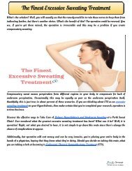 The Finest Excessive Sweating Treatment