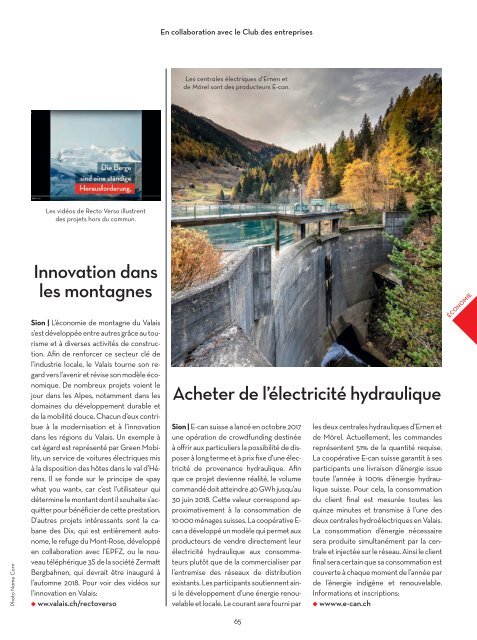 Magazine VALAIS - Mai 2018