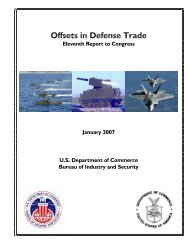 Offsets in Defense Trade - Bureau of Industry and Security ...