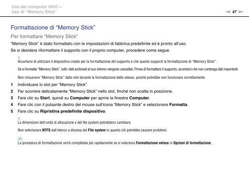 Sony VGN-NW20ZF - VGN-NW20ZF Mode d'emploi Italien