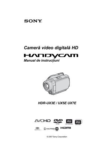 Sony HDR-UX3E - HDR-UX3E Mode d'emploi Roumain