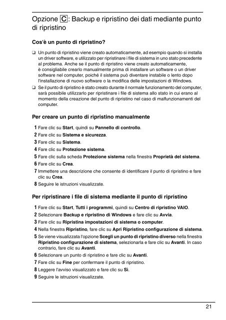 Sony VPCEC1A4E - VPCEC1A4E Guide de d&eacute;pannage Italien