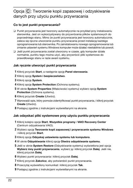 Sony VPCEC1A4E - VPCEC1A4E Guide de d&eacute;pannage Polonais