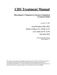 CHS Treatment Manual - Chestnut Health Systems
