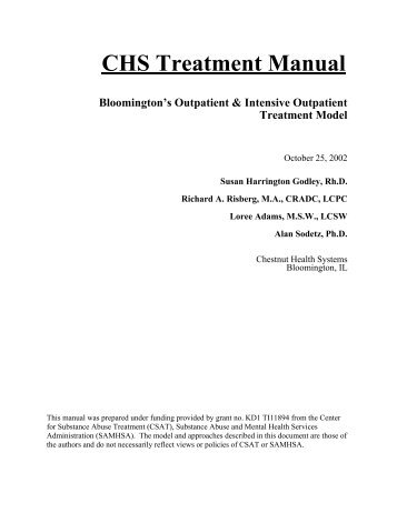 CHS Treatment Manual - Chestnut Health Systems