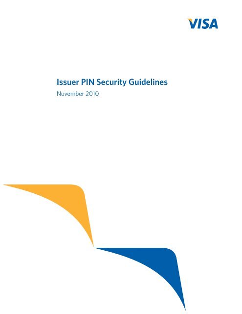 Issuer PIN Security Guidelines - Visa